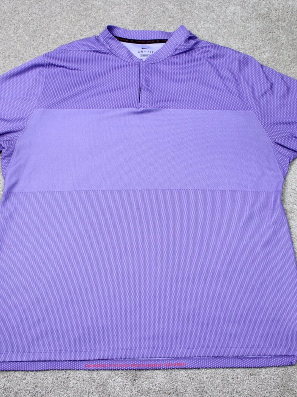 Nike Polo Shirt Mens 2XL XXL Purple Golf Tiger Woods ADV Dri Fit Mock Blade S/S